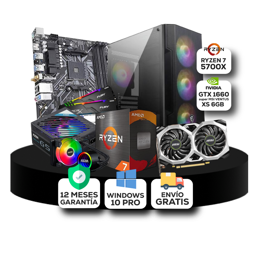 Ryzen 7 5700x GTX 1660 Super 6GB MicroQuetzalNacional