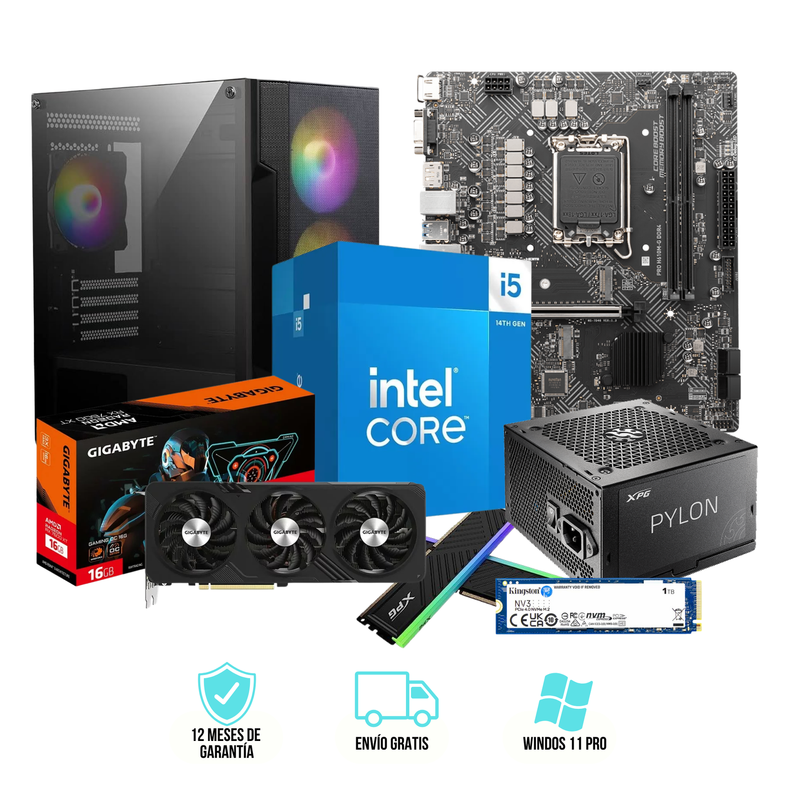 ゲーミングPC Core i5 14400F RX7600XT メモリ16GB ゲーミングPC Core i5 14400F RX7600XT メモリ16GB（ゲーミング
